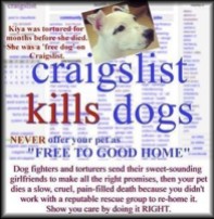 Homeless pets - Craigslist advertise free pets boycott