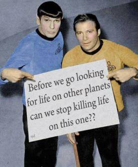 Message - Holocaust killing stop before we look for life on other planets