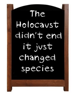 Message - Holocaust sandwich board