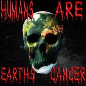 Animal abuse - Skull humans are earth's cancer