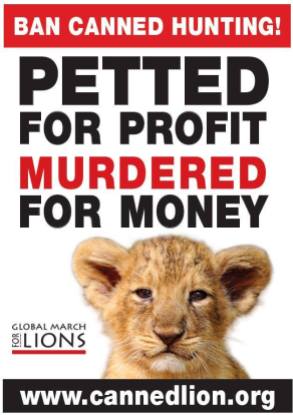 Lions - Poster petted for profit murdered for money