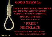 Trophy hunters - Revenge hanging good news